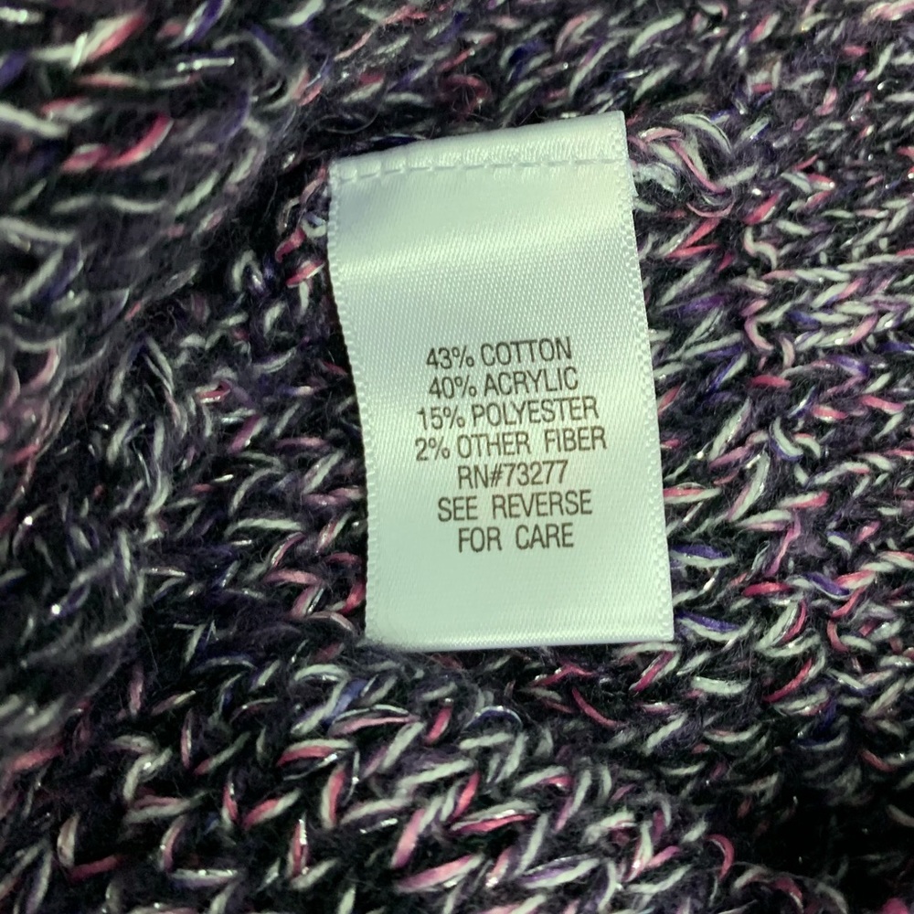 Croft & Barrow Metallic Purple Long Sleeve Top - Picture 4 of 5